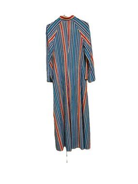 Vintage 60's Lounging Dress from Dutchess USA - Vibrant Striped Full Zip Dress